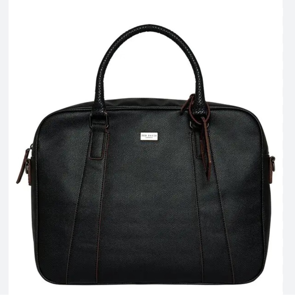 Ted Baker Black Briefcase with Brown Trim